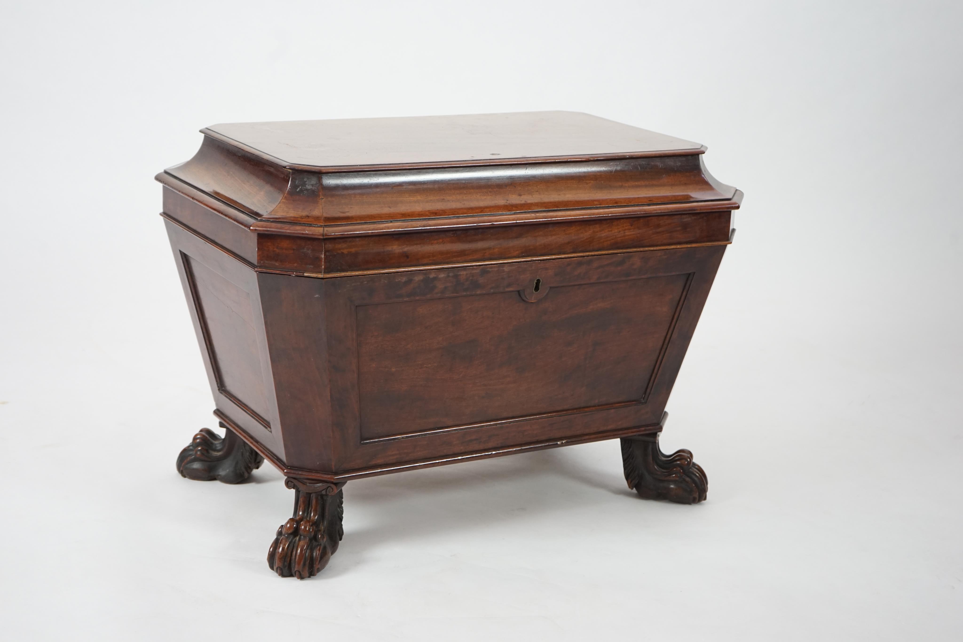 A Regency mahogany sarcophagus wine cooler